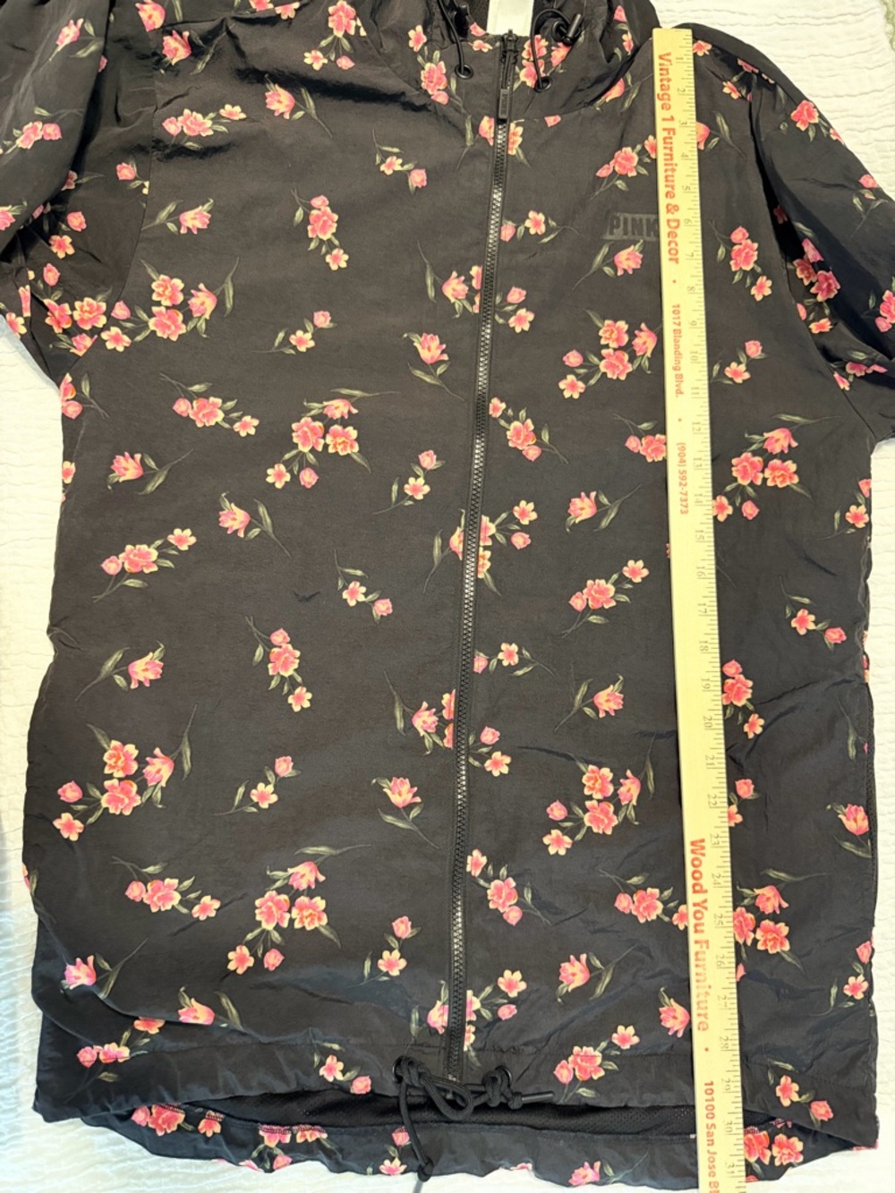 PINK Victoria’s Secret Floral Hooded Windbreaker – Lightweight Packable Jacket - Picture 11 of 13